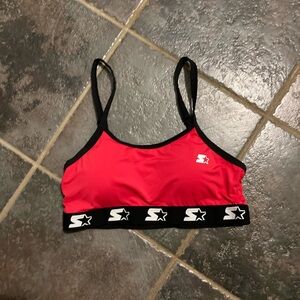 Starter Black Label Sport Bra Red and Black Size L